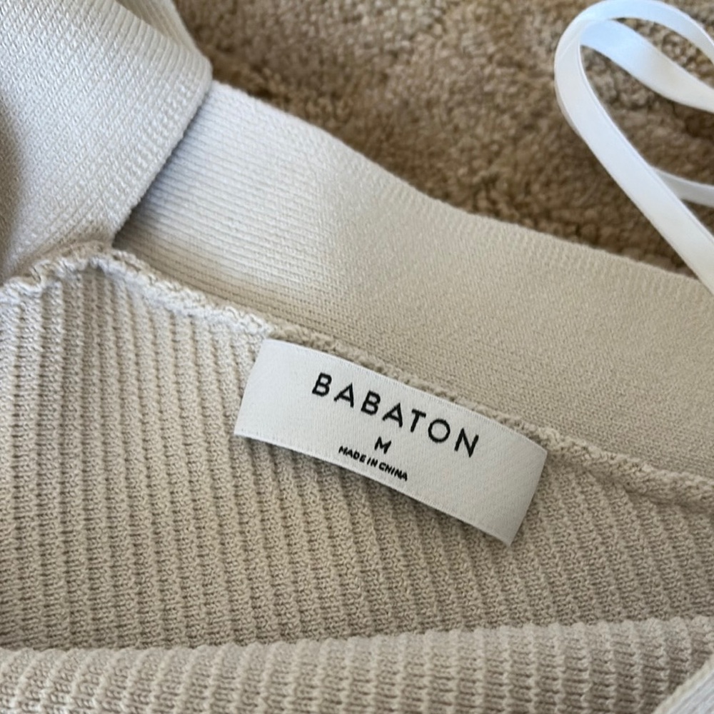 Aritzia Babaton Ribbed Knit Dress โ Birch (M) - Picture 2 of 4